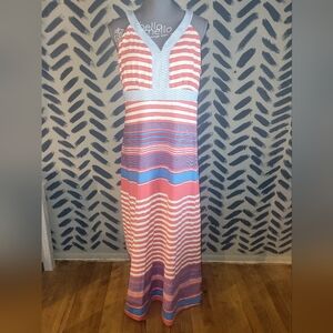 J. McLaughlin Striped Catalina Cloth Maxi Dress Large